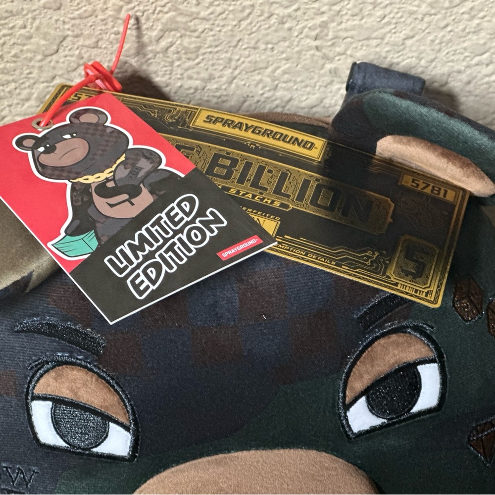 SPRAYGROUND CAMOCHECK MONEYBEAR TEDDYBEAR BACKPACK